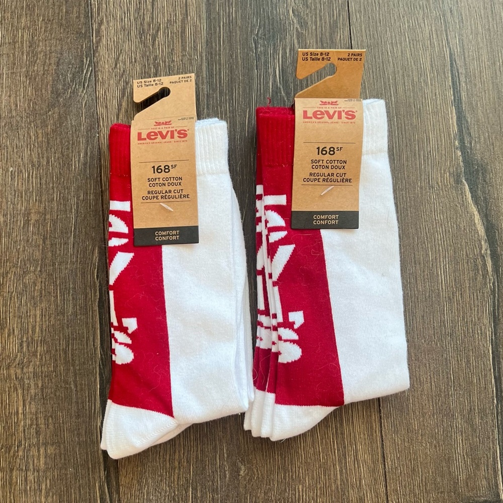 Brand New! LEVI'S® 120 SERIES REGULAR CUT SOCKS (2 packs- each has two pairs )